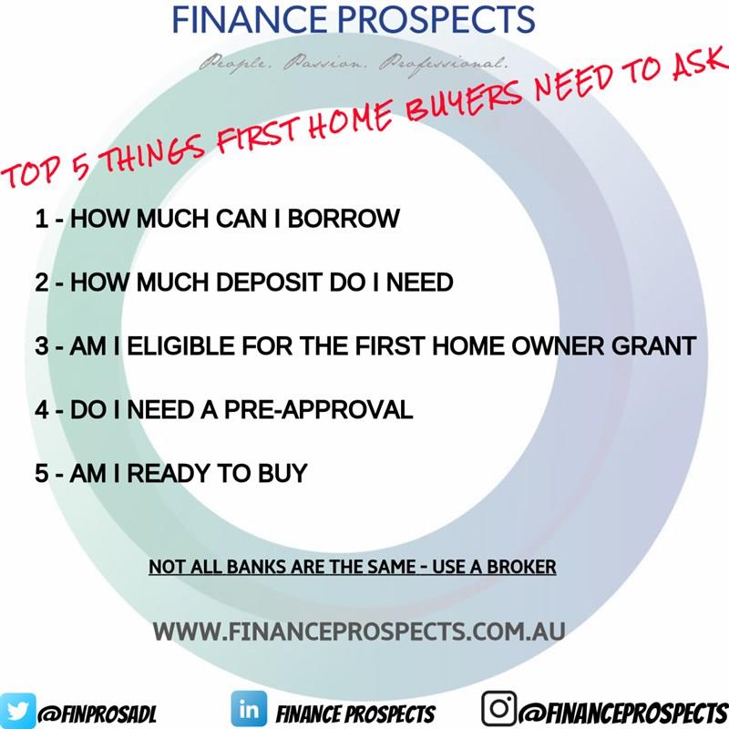 Top 5 things first home buyers need to ask!
