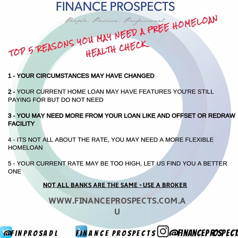 Top 5 reasons you may need a FREE home loan health check!