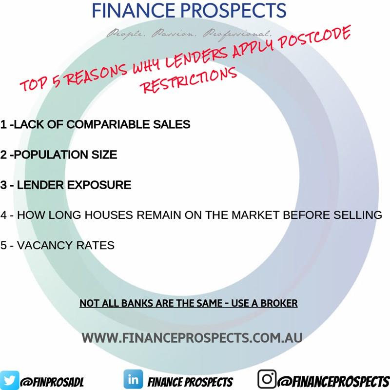Top 5 reasons why lenders apply post code restrictions!